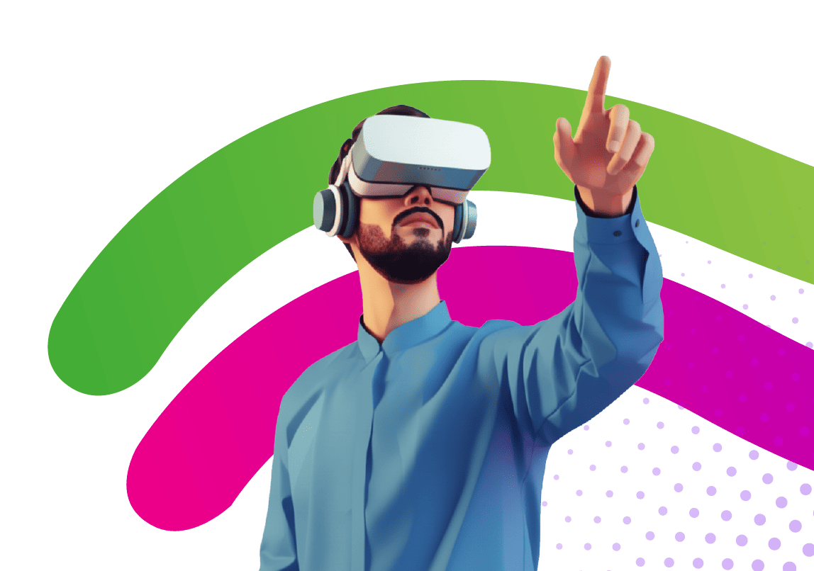 Hombre con gafas VR